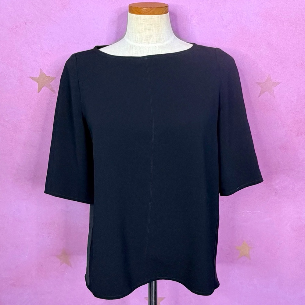 Marella Art. 365 Blouse Women’s 8? Black ½ Sleeve Classic Luxury Refined Chic
